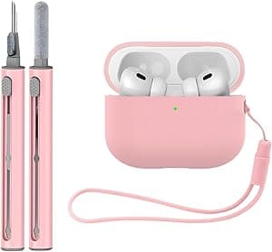 CompatibleCompatible with Airpods Pro 2 Case, Soft Silicone Skin Cover Protective Cases with Cleaner kit and Lanyard Compatible for AirPod Pro 2nd Generation, Front LED Visible with Airpods Pro 2 Case - Amazon.ae Price Tracker