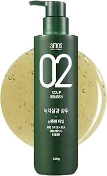AMOS PROFESSIONAL The Green Tea Shampoo [Fresh - For Oily Scalp] 17.6oz (500g) | Anti-Thinning & Anti- Hair Loss Shampoo for Hair Growth and Cleanse Excess Sebum | Korean Hair Salon Brand on Amazon.ae - Price Tracker