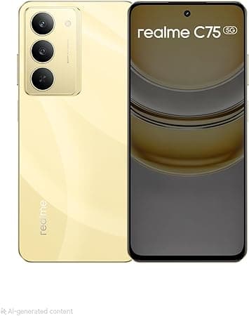 Realme C75 5G Smartphone, 8GB RAM + 128GB Storage | 6.67" IPS LCD 120Hz Display | 32MP Rear & 8MP Front Camera | 6000mAh, 45W Fast Charging | Dual SIM, Android 15, Middle East Version (Gold) on Amazon.ae - Price Tracker