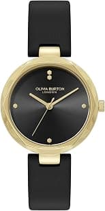 Olivia Burton Womens Dimension Quartz Basic, Black, One Size - Best Deal Finder