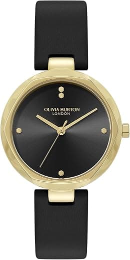 Olivia Burton Womens Dimension Quartz Basic, Black, One Size - Best Deal Finder