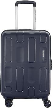 American Tourister Ellipso Suitcase, Cabin Size 55 cm / 20 inch, 4 Spinner Wheels, Hard Top, Polypropylene, Navy|Scratch Resistant Texture|Shoe & Laundry Bag|TSA Lock - 3 Years International Warranty - Best Deal Finder