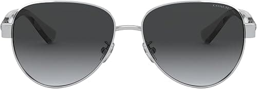 COACH HC7111 57 mm Aviator Metal Sunglasses Shiny Silver 2 One Size, Shiny Silver 2, One size on Amazon.ae - Price Tracker