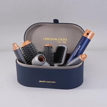 ENZO Professional EN-4133 6-in-1 Hair Dryer Brush & Multi Styler – Ionic Hot Air Blow Dryer, Hair Straightener, Curler & Volumizing Brush – ShinyBlue - Intl Version on Amazon.ae - Price Tracker