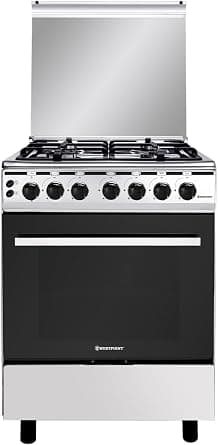 Westpoint Freestanding Gas-Cooker 4-Burner Full-Safety, Stainless-Steel Cooker, Gas Oven, Automatic Ignition, Silver & Black, 60 x 63 x 80 cm,1 Year Warranty WCE-6060FS on Amazon.ae - Price Tracker