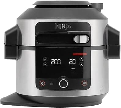 Ninja Foodi Multicooker with SmartLid, 6L, 11-in-1 Multicooker, Pressure Cooker, Pressure Cooker, Airfryer Hot Air Fryer, Slow Cooker, Grilling, Baking, Stainless Steel, OL550EU على Amazon.ae - متتبع الأسعار