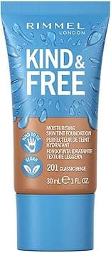 Rimmel KIND & FREE Skin Tint - Moisturising Foundation - With Vitamins E & B5 - Kind To Animals & Vegan - 30 ml, shade 201 Classic Beige on Amazon.ae - Price Tracker