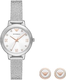 Emporio Armani Watch for Women, Three-Hand, at Least 50% Recycled Stainless Steel Watch - دليلك لأفضل العروض