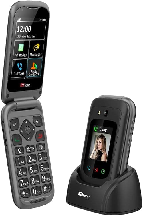 TTfone TT970 Whatsapp 4G Touchscreen Senior Big Button Flip Mobile Phone - Pay As You Go Prepaid - Easy and Simple to Use (£0 Credit, O2) on Amazon.ae - Price Tracker