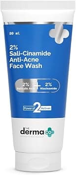The Derma Co Sali-Cinamide Face Wash with 2% Salicylic Acid & 2% Niacinamide for Acne, Pimples & Marks, Oil-Control Cleanser for Oily, Acne-Prone, Normal, Dry & Combination Skin, For Men & Women, 80ml - Best Deal Finder