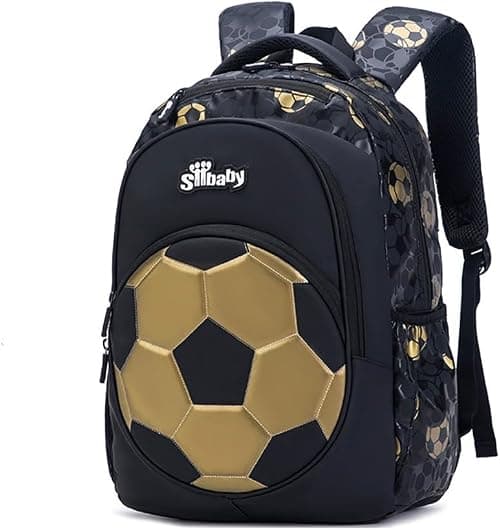Silbaby Soccer Backpack for Children, Black with Gold or White Ball Design, Ages 3-12, Waterproof on Amazon.ae - Price Tracker