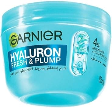 Garnier SkinActive Hyaluron Fresh & Plump Cream, 48H Oil‑Free Hydration, 4% Hyaluronic Acid & Niacinamide, 85ml على Amazon.ae - متتبع الأسعار
