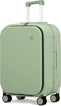 mixi Luggage Suitcase with Spinner Wheels, 24'' Checked Travel Luggage Aluminum Frame PC Hardside with Cover - Avocado Green on Amazon.ae - Price Tracker