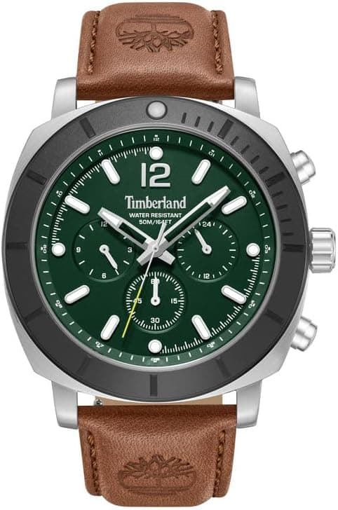 Timberland Pyperville Green Dial Leather Strap Chronograph Watch for Men, 46mm on Amazon.ae - Price Tracker