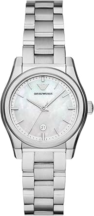 Emporio Armani Watch for Women, Three Hand Quartz Movement and 32mm Case Size with Stainless Steel, Leather or Silicone Strap on Amazon.ae - Price Tracker