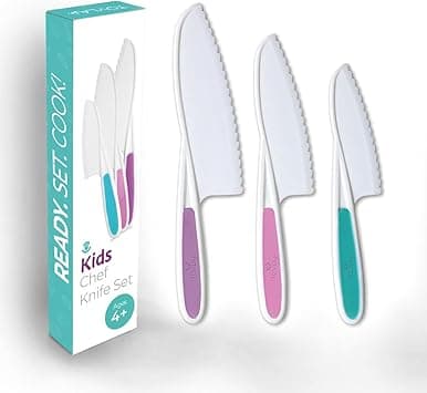 Tovla & Co. Jr Kids 3-Piece Kitchen Knife Set: Safe Children's Cooking Knives in 3 Sizes Colors/Firm Grip, Serrated Edges, BPA-Free Kids' Knives/Safe Lettuce and Salad Knives (Pink) on Amazon.ae - Price Tracker