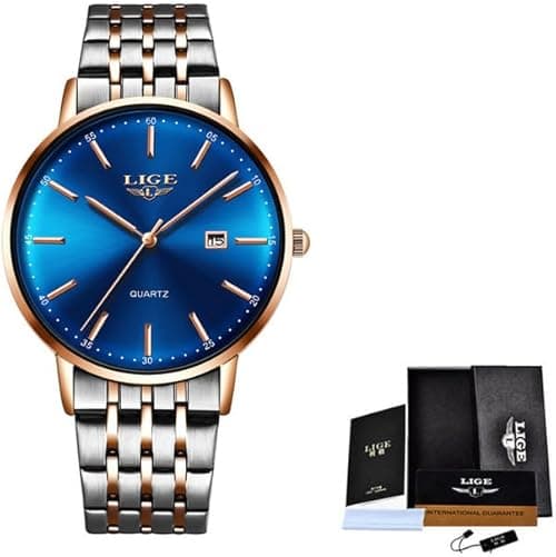 WatchAE - LIGEs Luxury Ladies Watch Women Waterproof Rose Gold Steel Strap Women Wristwatch Тоρ Brand Bracelet Clocks Relogioss Feminino on Amazon.ae - Price Tracker
