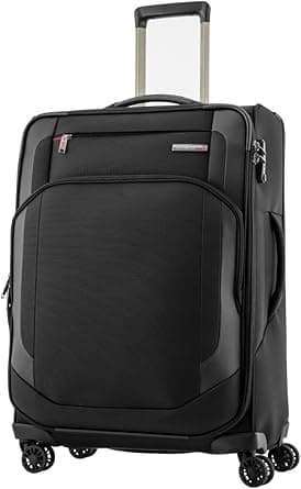 Samsonite Hexel Suitcase, 4 Spinner Wheels, 100% Nylon, TSA Lock|Trifold Garment Bag|Shoe Bag|Expandable|Front Storage Compartment|Top Storage Pocket - 10 Years International Warranty on Amazon.ae - Price Tracker