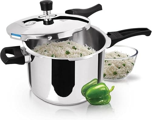 MILTON 5 Litres Pressure Cooker with Outer Lid, Sandwich Bottom Stainless Steel for Induction, Hot Plate & Flame Safe, Food Safe, Gasket Release System - Silver on Amazon.ae - Price Tracker