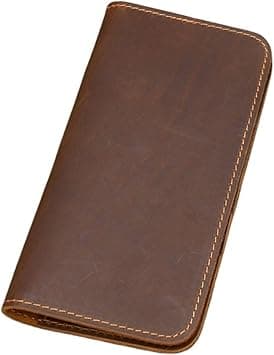 Best Genuine Leather Personalised Wallet for Men with Checkbook Holder Long Pure Leather Wallet for Men Custom Engraved Card Wallets For Women, (Color : Red-brown) on Amazon.ae - Price Tracker