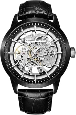 Pagani Design 1638 Men's Automatic Watch 43 mm Skeletonized Men's Automatic Watch Sapphire Glass Stainless Steel Case Leather Strap Luxury Sport Watch on Amazon.ae - Price Tracker
