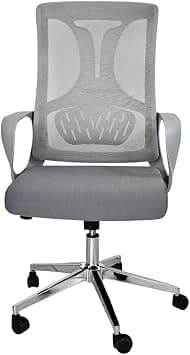 Multi Home Furniture Grey Mesh Office Chair – Ergonomic Chair with Lumbar Support, Adjustable Height, Tilt-Lock Adjustable, 360° Swivel Desk Chair, Gaming Chair, Computer Chair, Office Chair for Home on Amazon.ae - Price Tracker