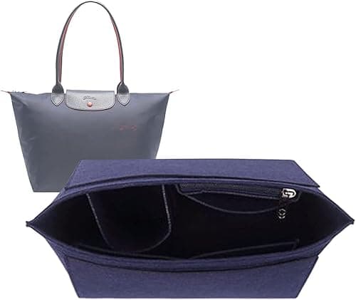 tote bag organizer insert for Longchamp le pliage large tote insert felt purse zipper bag organizer (beige, medium) ((blue, large)) on Amazon.ae - Price Tracker