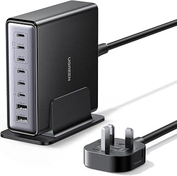 UGREEN Nexode 200W 8-Ports USB C Charging Station,GaN Fast Charging Adapter with Multiple Protection,Stable Desktop Stand Charger for MacBook Pro/Laptop/iPhone 17/Samsung S26/S25/S24 (2M UK Plug Cord) on Amazon.ae - Price Tracker