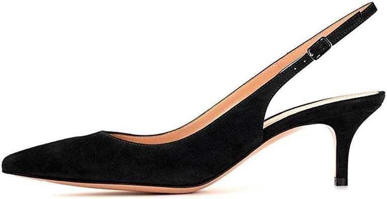 Divanne Slingback Pumps, Women's Pointed Toe Low Heel Sandals Slingback Strap Kitten Heel Pumps Evening Party Wedding Shoes on Amazon.ae - Price Tracker