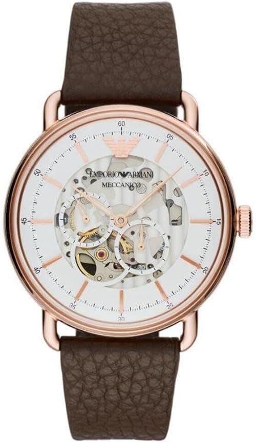 Emporio Armani Men's Multifunction Dress Watch with Leather Band, Brown Automatic, Automatic Watch on Amazon.ae - Price Tracker