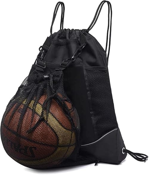 Black Drawstring pocket backpack men's and women's outdoor travel sports basketball football swimming cycling bag, 41 X 7 47cm on Amazon.ae - Price Tracker