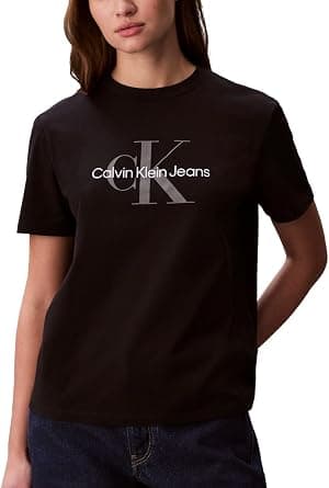 Calvin Klein womens Monogram Logo Crewneck T-shirt Monogram Logo Crewneck T-shirt (pack of 1) - Best Deal Finder