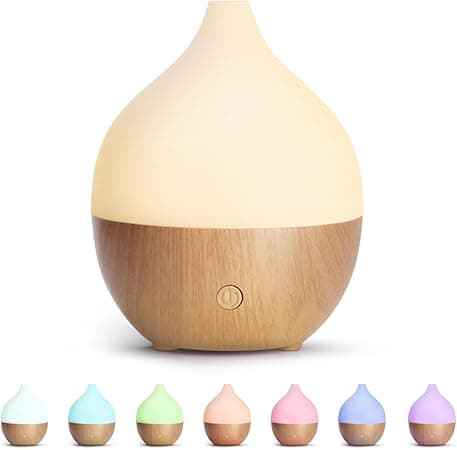 SALKING Aroma Diffuser Essential Oils - Aromatherapy Room Fragrance Ultrasonic Diffuser 100ml with Automatic Shut-off Function, White Wood Grain Fragrance Oil Diffusers Fragrance Lamp RGB for Home Off on Amazon.ae - Price Tracker