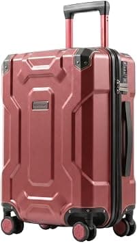 Trunk Case Hard Shell Trolley Bag 20 Inch Red | Premium PC Composite Cabin Luggage with Deep Storage, TSA Lock, 360° Spinner Wheels & 3 Year Warranty on Amazon - Best Deal Finder