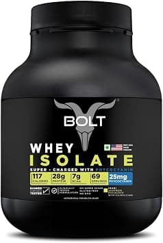 BOLT Nutrition Whey Isolate Protein Powder | With Superfood PHYCOCYANIN | USA Formulation & Origin | For Muscle Strength & Bone Health | 5LB/2.26kg (69 Servings) | Saffron Pistachio - دليلك لأفضل العروض