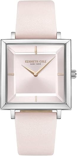 Kenneth Cole New York Modern Classic 30.5mm Women's Analog Pink Dial Watch with Pink Leather Strap - Best Deal Finder