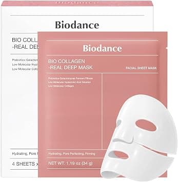 BIODANCE Bio-Collagen Real Deep Mask, Hydrating Overnight Mask, Water Locking, Pore Minimizing, Elasticity Improvement, 34g x4ea, Ramadan Gift on Amazon.ae - Price Tracker