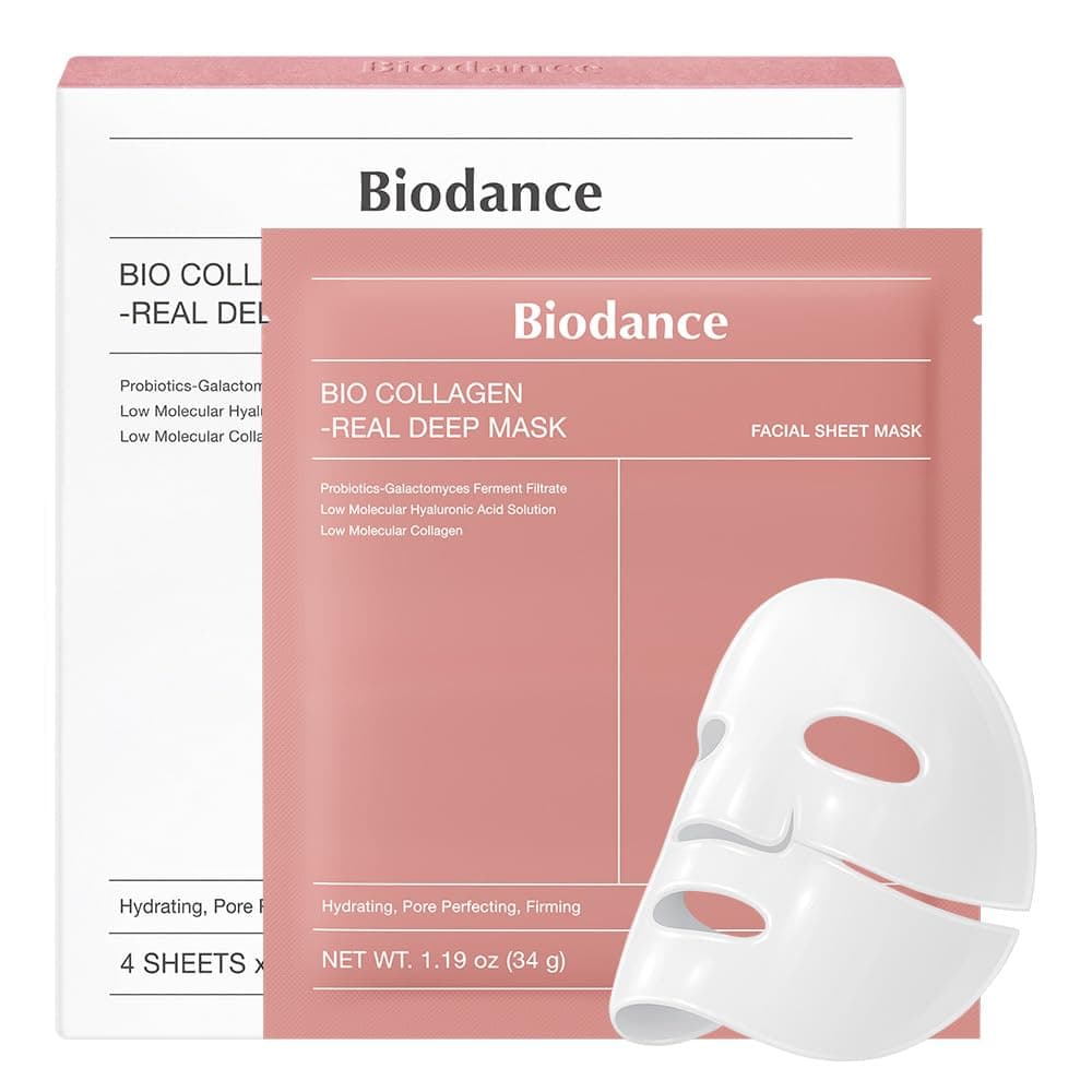 BIODANCE Bio-Collagen Real Deep Mask, Hydrating Overnight Mask, Water Locking, Pore Minimizing, Elasticity Improvement, 34g x4ea, Ramadan Gift on Amazon.ae - Price Tracker