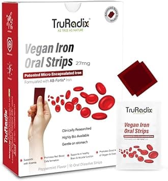 TruRadix ; AS TRUE AS NATURE Nutrition Naturally Organic Vegan Iron Strips – 10 Count Peppermint Flavour Oral Dissolving Strips – Highly Bioavailable – Fast Absorption - Amazon.ae Price Tracker