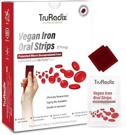 TruRadix ; AS TRUE AS NATURE Nutrition Naturally Organic Vegan Iron Strips – 10 Count Peppermint Flavour Oral Dissolving Strips – Highly Bioavailable – Fast Absorption on Amazon.ae - Price Tracker