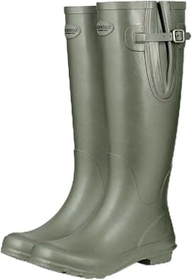 Women's Wide Calf Wellington Rain Boots, Adjustable Waterproof Natural Rubber Tall Boots, Non-Slip Sole for Gardening, Dog Walking & Outdoor Wet Weather on Amazon.ae - Price Tracker