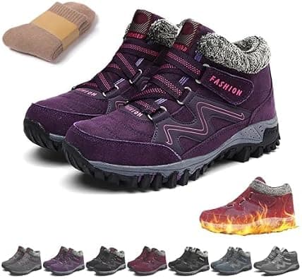 Winter Warm Snow Boots for Women Men,Warm Fur Lined Winter Shoes Waterproof Non Slip Comfortable Low Calf for Hiking Walking Thick Lace-up Anti-slip Boots on Amazon.ae - Price Tracker