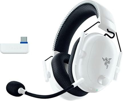 Razer BlackShark V2 Pro Wireless PlayStation Licensed Gaming Headset: 50mm Drivers, Wideband Mic, Comfortable Noise Isolating Earcups, for PS5, Console, PC, Mac, Bluetooth, USB-C - White على Amazon.ae - متتبع الأسعار