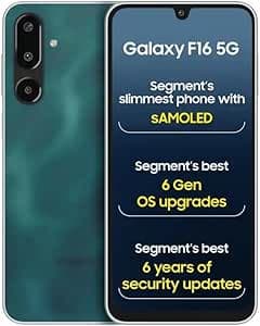 Samsung Galaxy F16 5G (Bling Black, 4GB RAM, 128GB Storage) | Dual SIM | MediaTek Dimensity 6300 | 50MP Triple Camera | 5000mAh Battery | sAMOLED FHD+ Display | 6 Years of Security Updates -India on Amazon.ae - Price Tracker