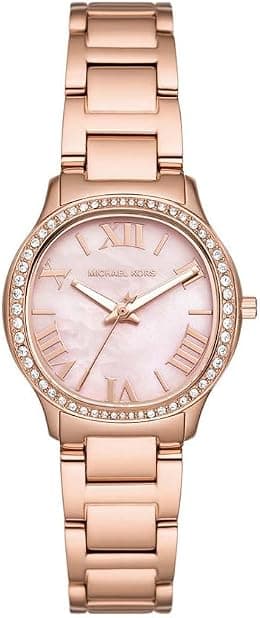 Michael Kors MK4823 Mini Sage Pave Wrist Watch for Women, 31 mm Case Diameter, Rose Gold - Best Deal Finder