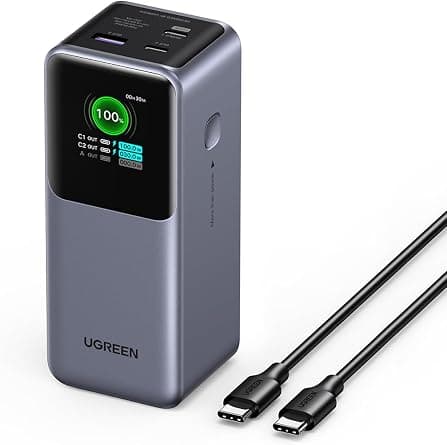 UGREEN Nexode Power Bank 20000mAh 130W PD Fast Charging, 2 USB-C and 1 USB-A Portable Charger, Smart Digital Display Battery Pack for MacBook, iPad, Laptop, iPhone 17/16/15, Galaxy S25U, etc - Best Deal Finder