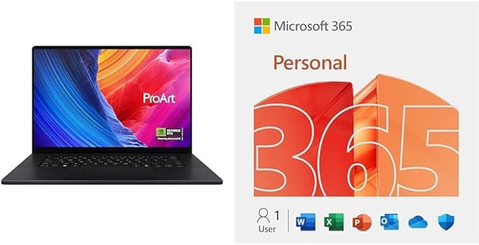 Asus ProArt P16 Laptop | NVIDIA RTX 5090 24GB, AMD Ryzen AI 9 HX 370, 64GB RAM, 4TB SSD, 16"4K OLED 120Hz Display, Win11, Black [H7606WX-SE004W] + M365 Personal with Copilot (1 person, 12 Months) on Amazon.ae - Price Tracker
