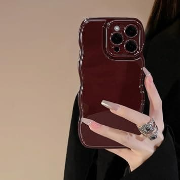 FABSPARK Phone Case for iPhone 15 Pro Case,Simple Wave Design Wavy Frame Soft Silicone Aesthetic for iPhone 15 Pro,Wine Red on Amazon.ae - Price Tracker