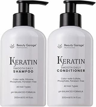 Beauty Garage Professional Keratin Smooth Daily Shampoo 300ml with Keratin Smooth Daily Conditioner 300ml on Amazon.ae - Price Tracker