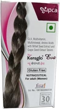 IPCA Keraglo Eva Bottle Of 30 Tablets For Woman Hair Fall Treatment on Amazon.ae - Price Tracker
